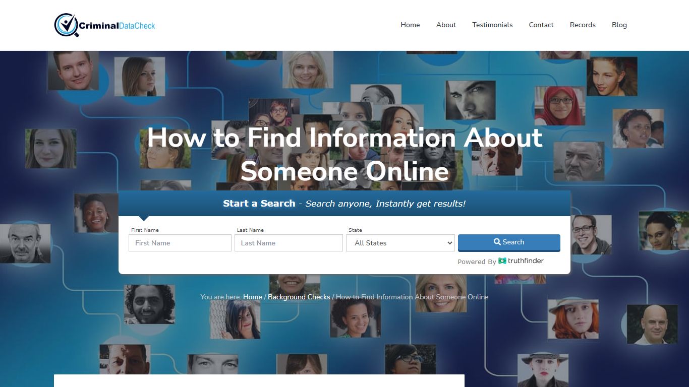 How to Find Information About Someone Online - Criminal Data Check